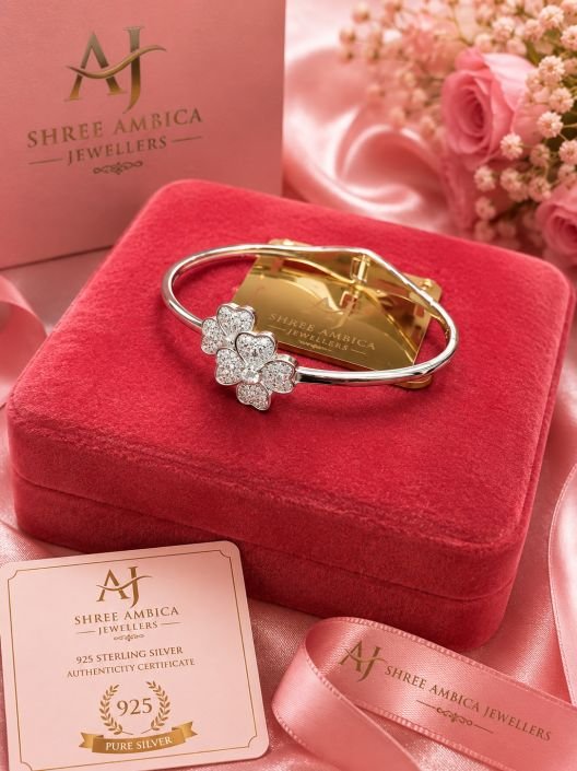 Flower design 925 ladies kada