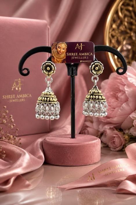     Rajwadi Oxidised Jhumka